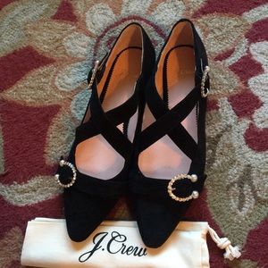 JCrew Suede Marina Flat with Cross Straps (8.5)